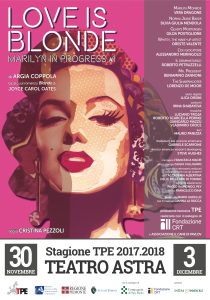 Love Is Blonde — Italian playbill, TPE / Teatro Astra, Turin 2017