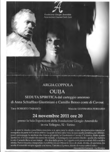 Ouija — playbill, Fondazione Giorgio Amendola, Turin, 24 November 2011